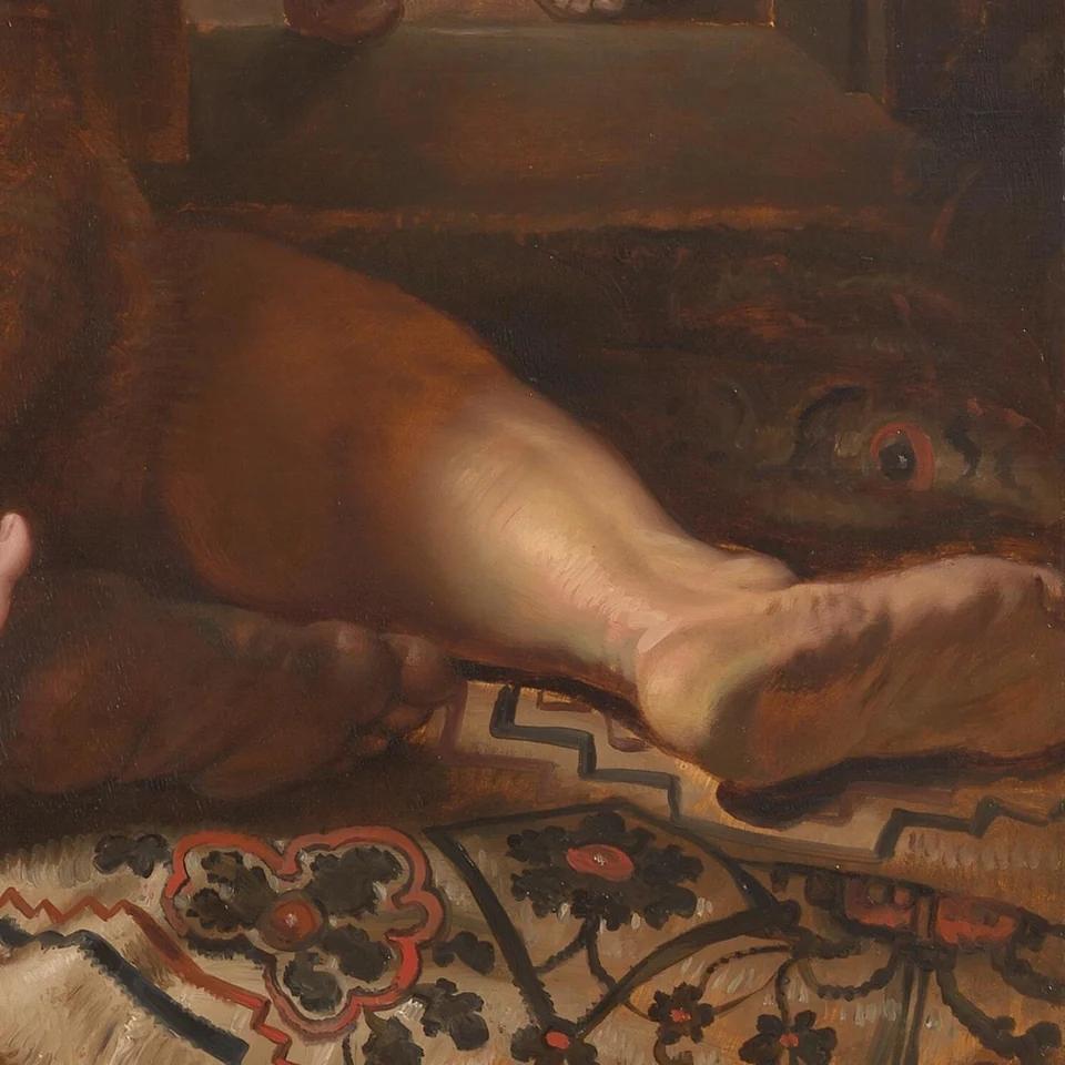 Leg detail from Samson and Delilah by Peter Paul Rubens